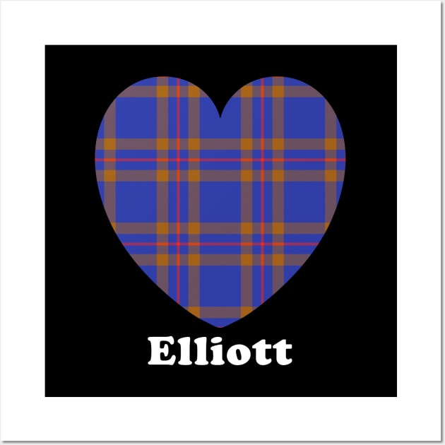 Ths ELLIOTT Family Tartan 'Love Heart' Design Wall Art by Plaidify